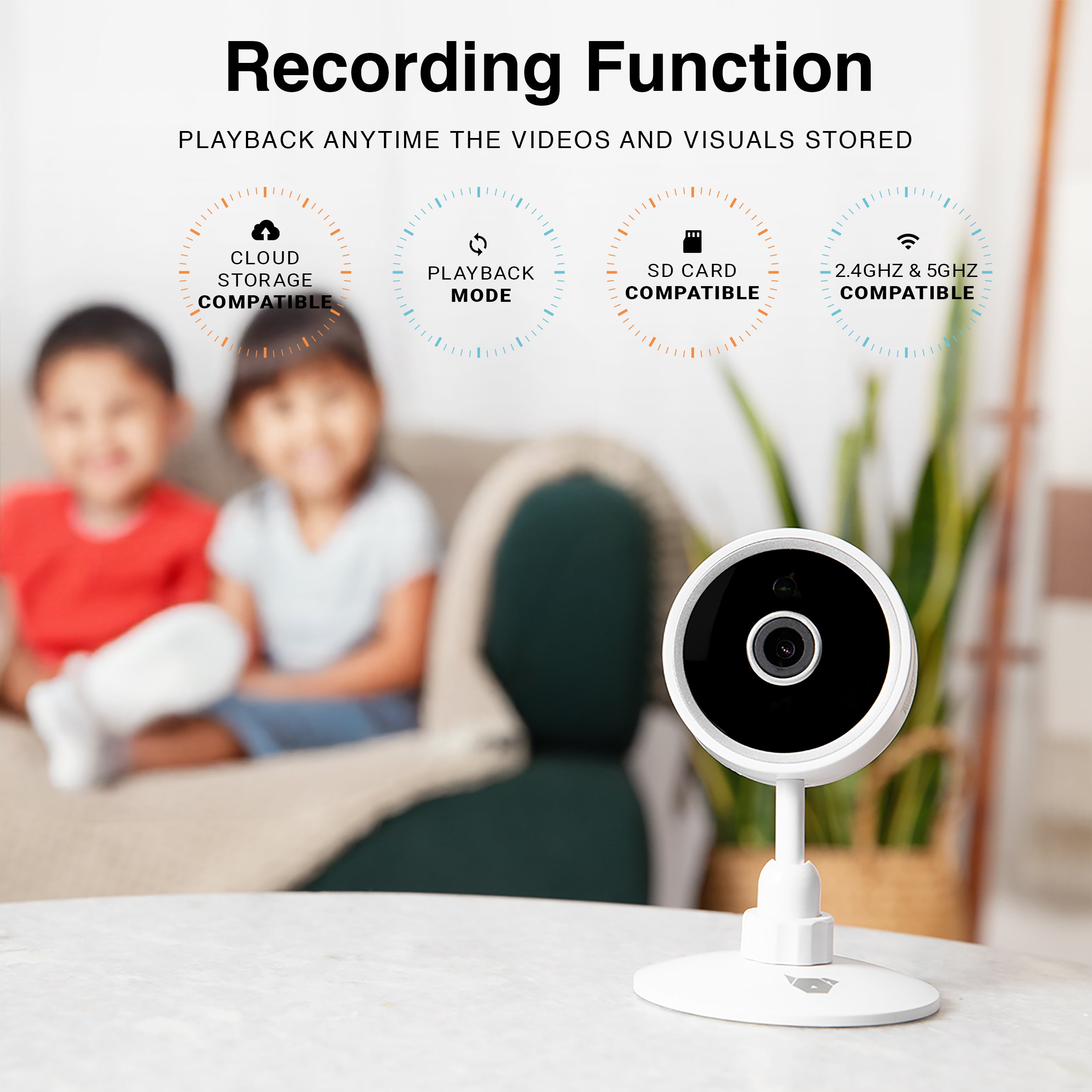 Purrsight Mini Smart Indoor Security Camera with Two-Way Audio